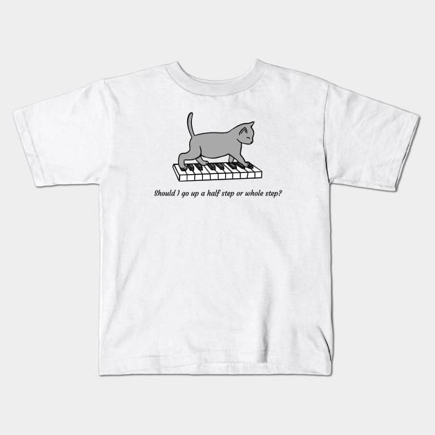 Music Theory Cat Kids T-Shirt by Kelly Louise Art